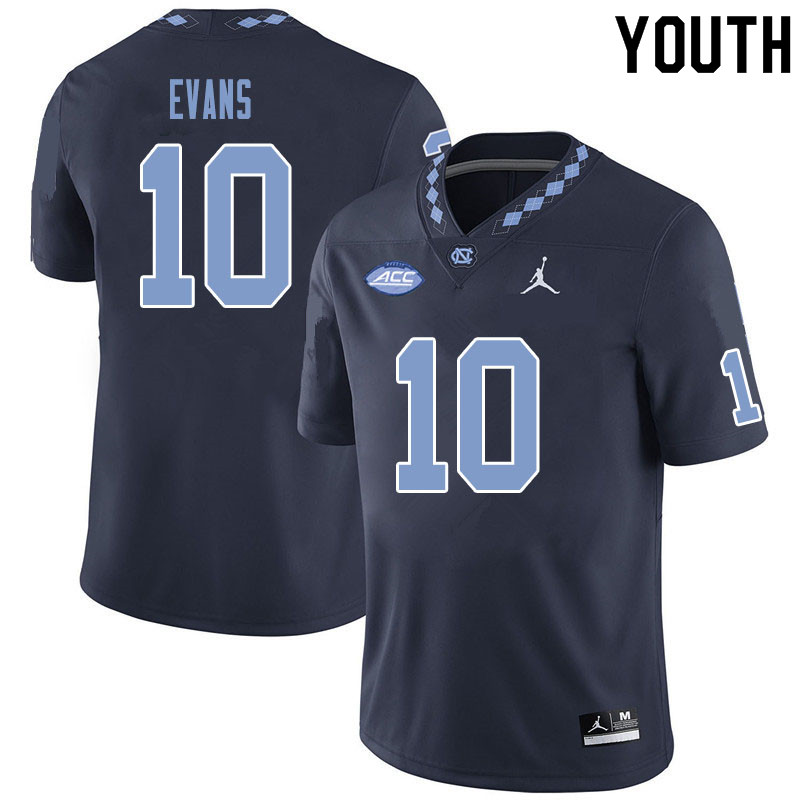 Youth #10 Desmond Evans North Carolina Tar Heels College Football Jerseys Sale-Black